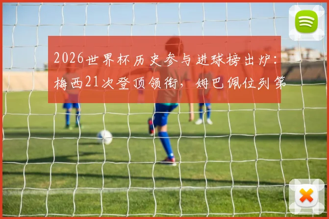 2026世界杯历史参与进球榜出炉：梅西21次登顶领衔，姆巴佩位列第十，附完整榜单解读